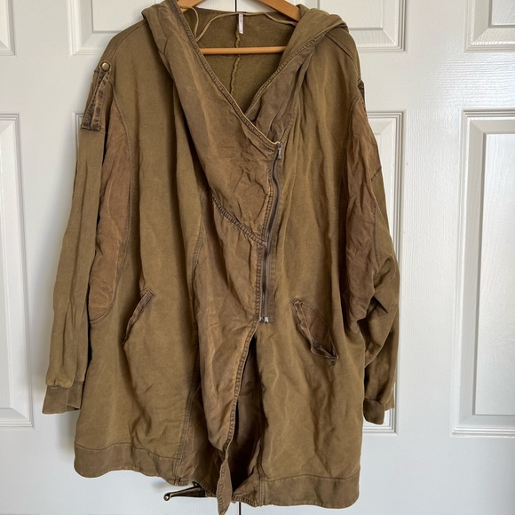 Free People Tops - Free People Army Green Asymmetrical Jacket